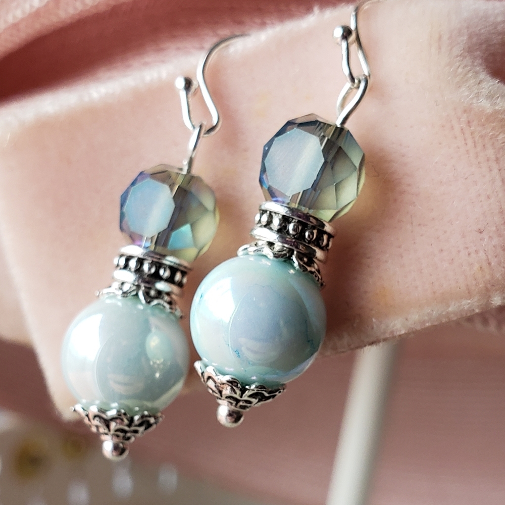 Light Blue Handcrafted Earrings